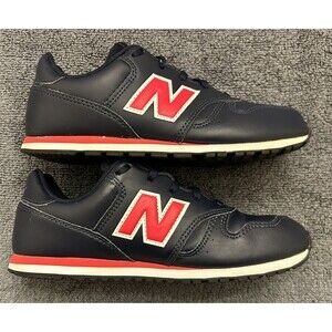 New Balance 373 Leather Navy Red Kids Size 4.5
